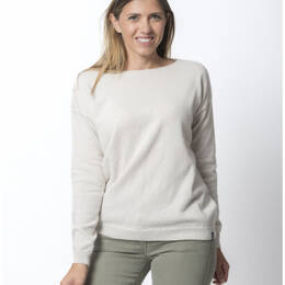 Pull Col Bateau Femme Écru Merinos-cachemire - Lili