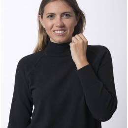 PULL COL MONTANT FEMME NOIR Merinos-cachemire - BAPTISTINE