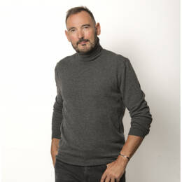 Pull Col Roulé Homme Gris Anthracite Merinos-Cachemire - Ugolin