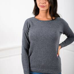 Pull Col Bateau Femme Gris Merinos-Cachemire - Lili
