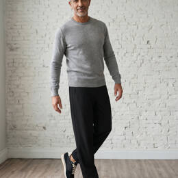 Pull Col Rond Homme Gris Chiné Merinos-Cachemire - Marcel