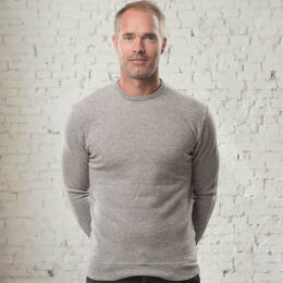 Pull Col Rond Homme Gris Chiné Merinos-Cachemire - Marcel