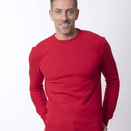 Pull Col Rond Homme Rouge Merinos-cachemire - Marcel