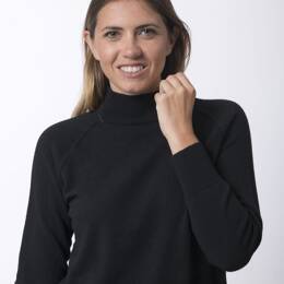 PULL COL MONTANT FEMME NOIR Merinos-cachemire - BAPTISTINE