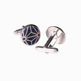 Boutons de manchette Japonais Asanoha bleu marine