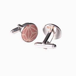 Boutons de manchette Japonais Asanoha vieux rose