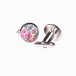 Boutons de manchette Liberty Eloise rose dragée