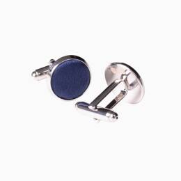 Boutons de manchette Soie bleu indigo