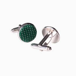 Boutons de manchette Soie Fiorenza vert sapin
