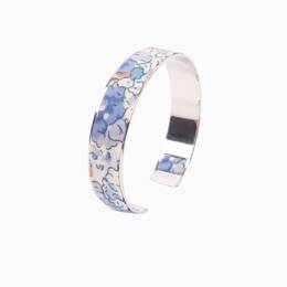 Bracelet laiton argenté - Liberty Claire Aude bleu