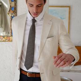 Cravate Liberty Palm beige