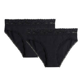 2x Culottes Dentelle - Noir - Femme