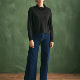 Pull col montant noir - femme - Femme