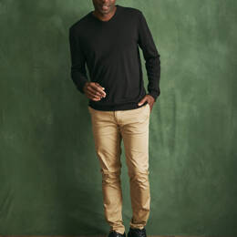 Pull col V 100% Laine mérinos - Noir - Homme