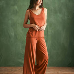 Pantalon de nuit - Terracotta - Femme