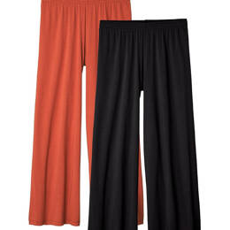 2X Pantalons de nuit - Terracotta - Noir - Femme