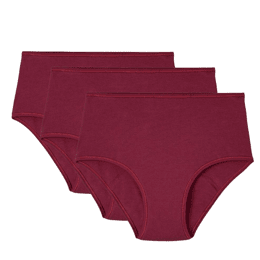 3x Culottes menstruelles taille haute - Grenat - Bordeaux - Femme