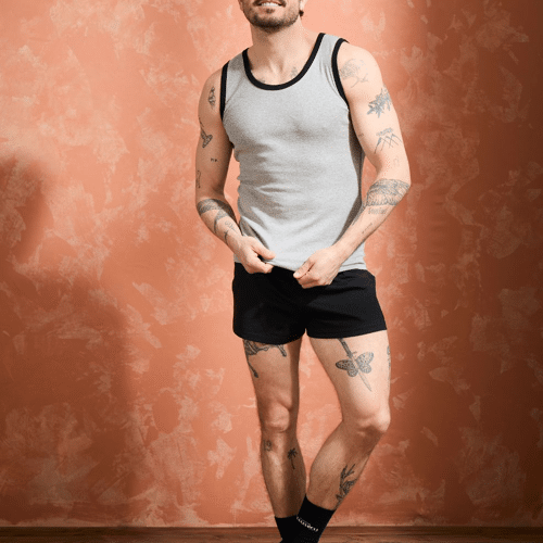 Débardeur Marcel en Coton BIO - Gris - Terracotta - Homme