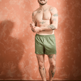 Caleçon court Lin - Coton BIO - Kaki - Homme