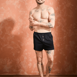 Caleçon court Lin - Coton BIO - Noir - Homme