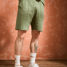 Short lin/coton - Kaki - Homme