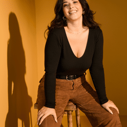 Body manches longues - Col V - Noir - Femme