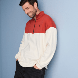 Sweat zippé en Coton BIO - Tomette - Homme