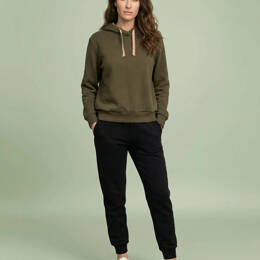 Sweat à capuche - Vert Ecorce - Femme