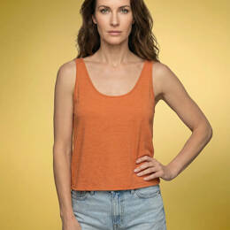 Débardeur recto-verso 100% Lin - Orange Mandarine - Femme