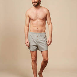 Caleçon court en Coton BIO - Gris - Terracotta - Homme