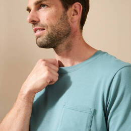 T-shirt coton modal à poche - Velours - Col rond - Homme
