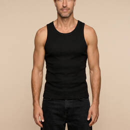 Débardeur Marcel côte 2x2 - Noir - Homme