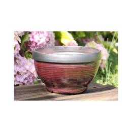 Coupe vasque rayures et large rebord plat Stromboli violet foncé