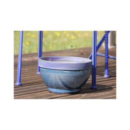 Coupe vasque rayures et large rebord plat Stromboli bleu violet