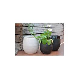 Pot haut forme ovale motif toile de jute Inca Noir et Blanc Yin et