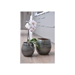Pot rond motif toile de jute Gris, Vert et Kaki - Inca Jungle