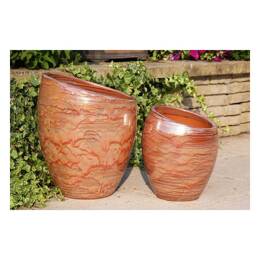 Vase décoratif design asymétrique allongé Orion – Reflets orangé et b