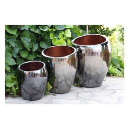 Vase design asymétrique Gris Anthracite- Orion Métal