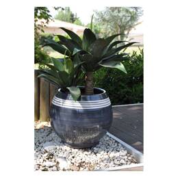 Pot rond large et profond Bahia Gris et Blanc - Nuance de Craie