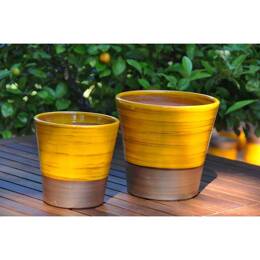 Vase droit jaune et bronze Ibiza Sunshine - Odyssée Ibiza Sunshine