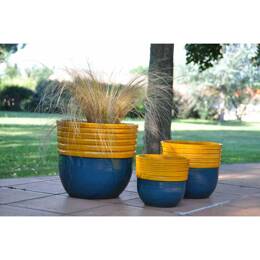 Pot en terre cuite Massaya Bleu et Jaune - Fashion’s Pop