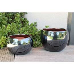 Pot rond à double rebord - Liseré Gris Anthracite Métal