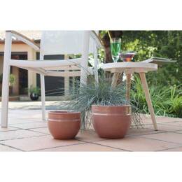 Pot profond en forme de U à double rebord Rose Mat - Austral  - Poterie