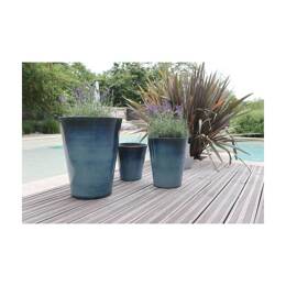 Pot artisanal cuvier haut forme V nuances de bleu - Sydney Blue Wave