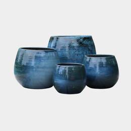 Pot en terre cuite rond et large en forme de U Cancale Nuances de