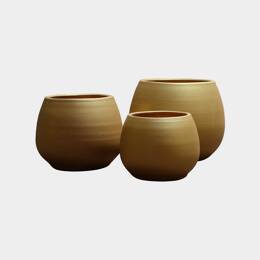 Pot en terre cuite rond et large en forme de U Cancale Mat'essence