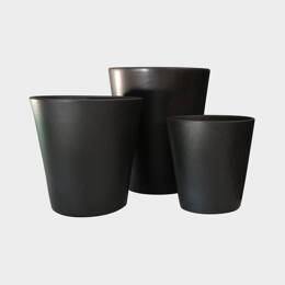 Pot artisanal cuvier haut en forme de V Noir Mat - Sydney