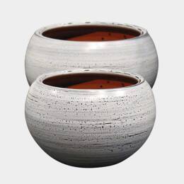 Pot rond à double rebord Le Liseré gris Graphique - Poterie