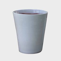 Pot artisanal cuvier haut forme en V Sydney Blanc Faïence de Marbre - Poterie