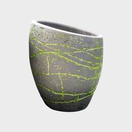 Vase design asymétrique - Orion Terre de Lave Vert